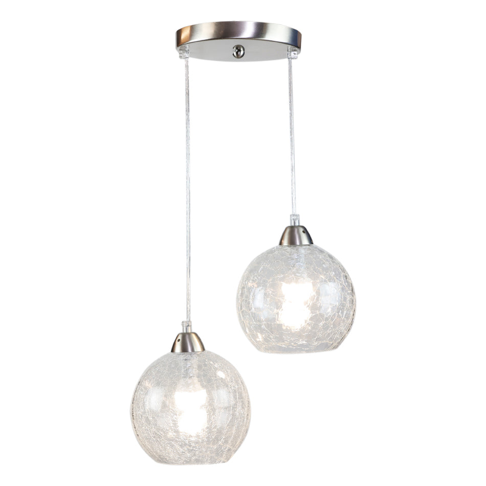 InLight Κρεμαστό φωτιστικό από κρακελέ γυαλί (4289Β-2-Διάφανο)