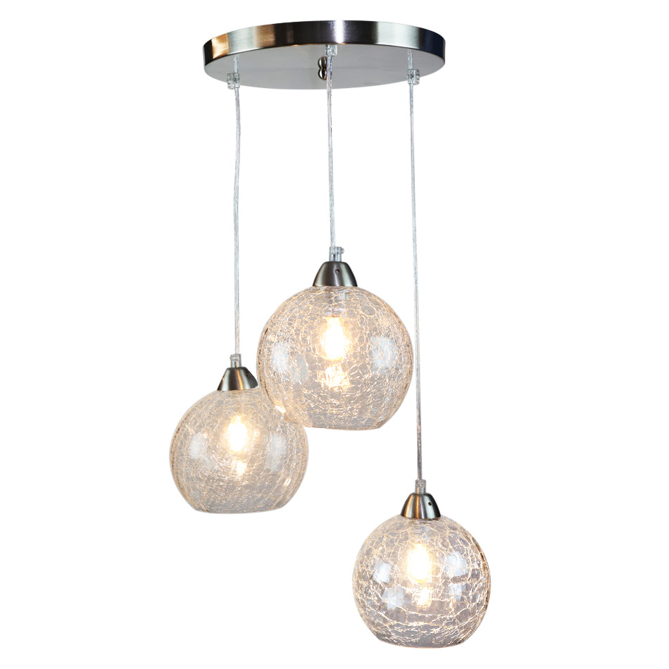 InLight Κρεμαστό φωτιστικό από κρακελέ γυαλί (4289Β-3-Διάφανο)