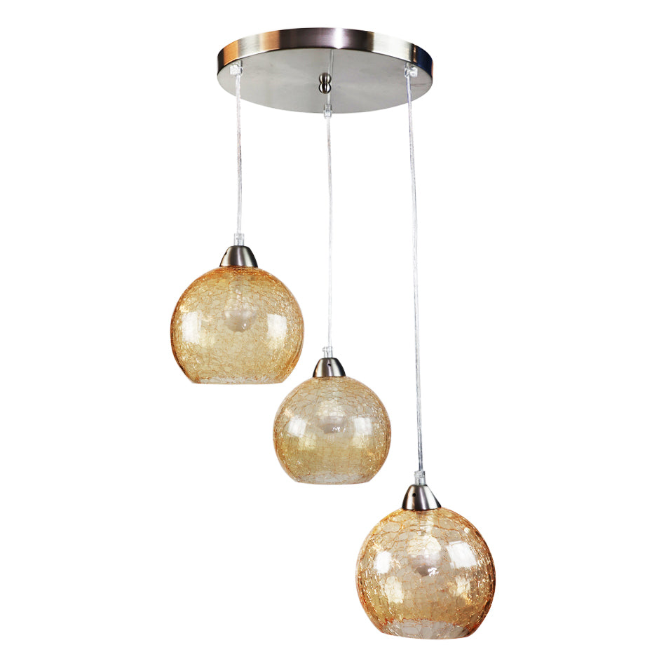 InLight Κρεμαστό φωτιστικό από κρακελέ γυαλί (4289Β-3-Μελί)