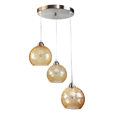 InLight Κρεμαστό φωτιστικό από κρακελέ γυαλί (4289Β-3-Μελί)