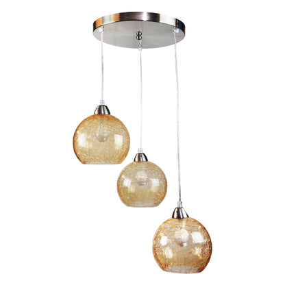 InLight Κρεμαστό φωτιστικό από κρακελέ γυαλί (4289Β-3-Μελί)