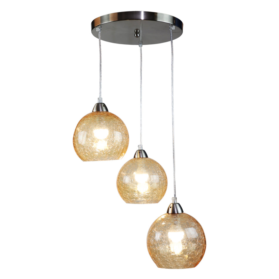 InLight Κρεμαστό φωτιστικό από κρακελέ γυαλί (4289Β-3-Μελί)