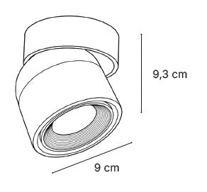 InLight Φωτιστικό Σποτ Οροφής LED 7W, 3000K , Μαύρο, D:9x9,3cm (9096-Black)