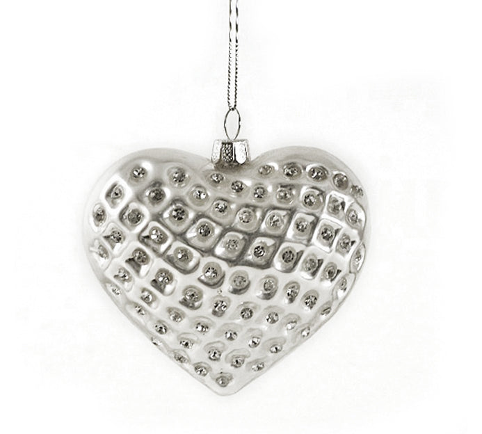 Χριστουγεννιάτικο Στολίδι Καρδιά με Διαμάντάκια