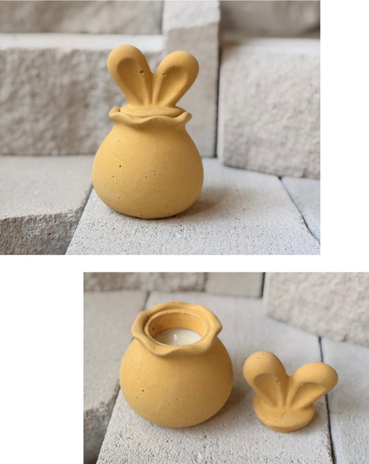 ΧΕΙΡΟΠΟΙΗΤΟ ΤΣΙΜΕΝΤΕΝΙΟ ΚΕΡΙ ΑΡΩΜΑΤΙΚΟ ΚΙΤΡΙΝΟ ΛΑΓΟΥΔΑΚΙ UKU  - 4209