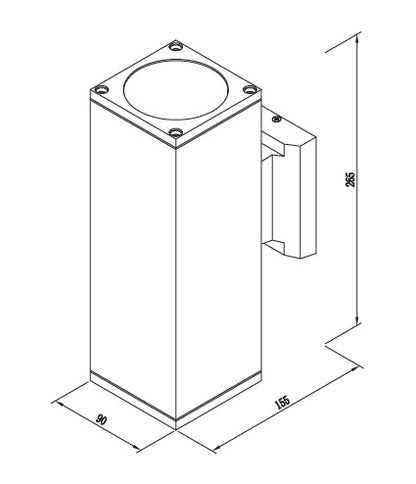 it-Lighting Palmyra E27 Outdoor Wall Lamp with Up and Down light White (80203924)