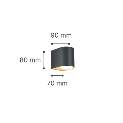 it-Lighting Powell 1xGU10 Outdoor Up or Down Wall Lamp Grey D:9cmx8cm (80200234)