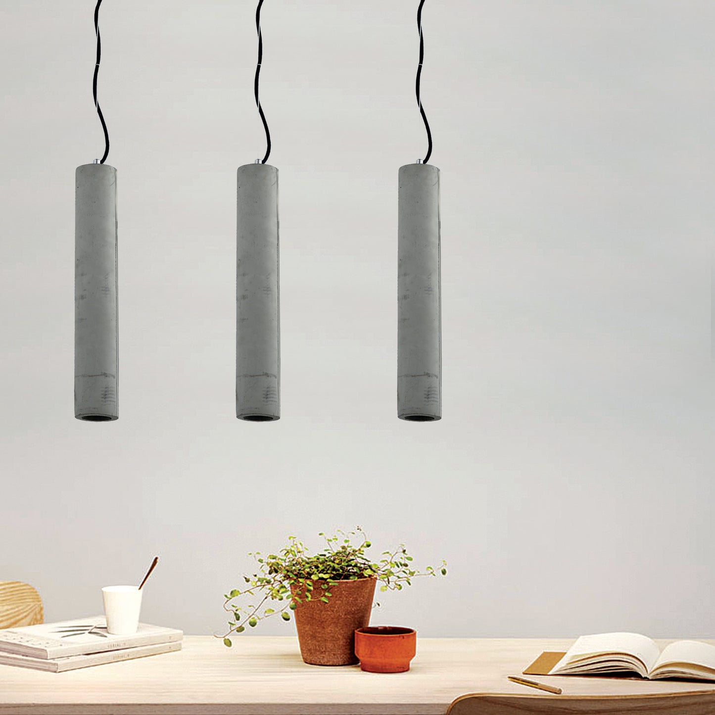 InLight Κρεμαστό φωτιστικό γκρι από τσιμέντο 1XE27 D:7cm (4435)