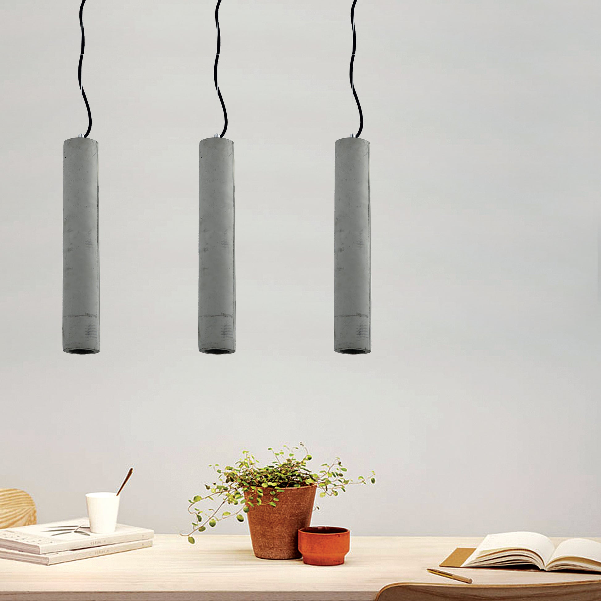 InLight Κρεμαστό φωτιστικό γκρι από τσιμέντο 1XE27 D:7cm (4435)