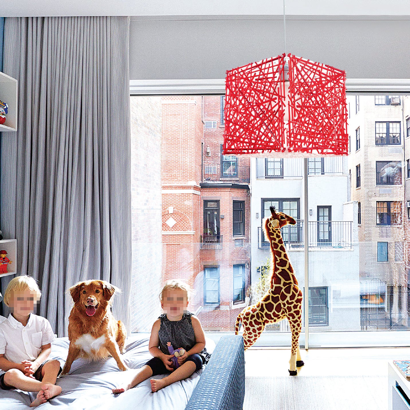 InLight Κρεμαστό φωτιστικό από μπλε plexiglass 1XE27 D:30cm (4339-Μπλε)