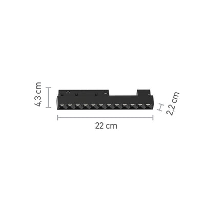InLight Φωτιστικό LED 12W 4000K για μαγνητική ράγα σε μαύρη απόχρωση D:22cmX4,3cm (T01302-BL)