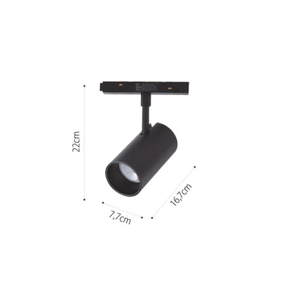 InLight Σποτ μαγνητικής ράγας LED 35W 4000K σε μαύρη απόχρωση D:22cmX16,7cm (T05602-BL)