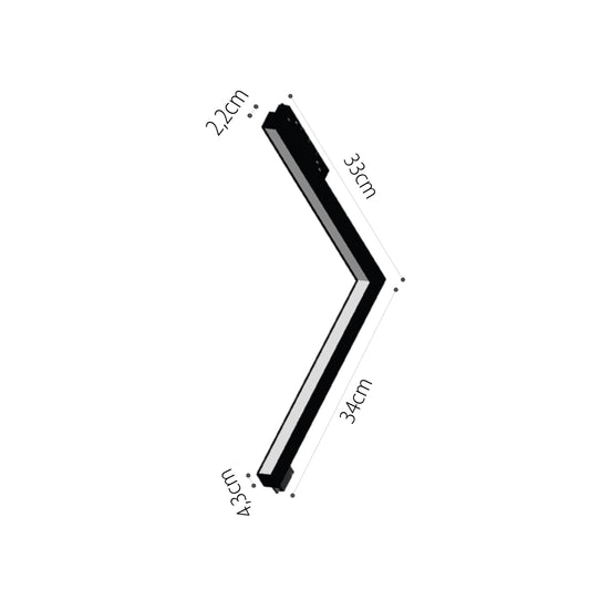 InLight Γραμμικό φωτιστικό γωνία LED 24W 4000K για μαγνητική ράγα σε μαύρη απόχρωση D:30cmX30cm (T05802-BL)