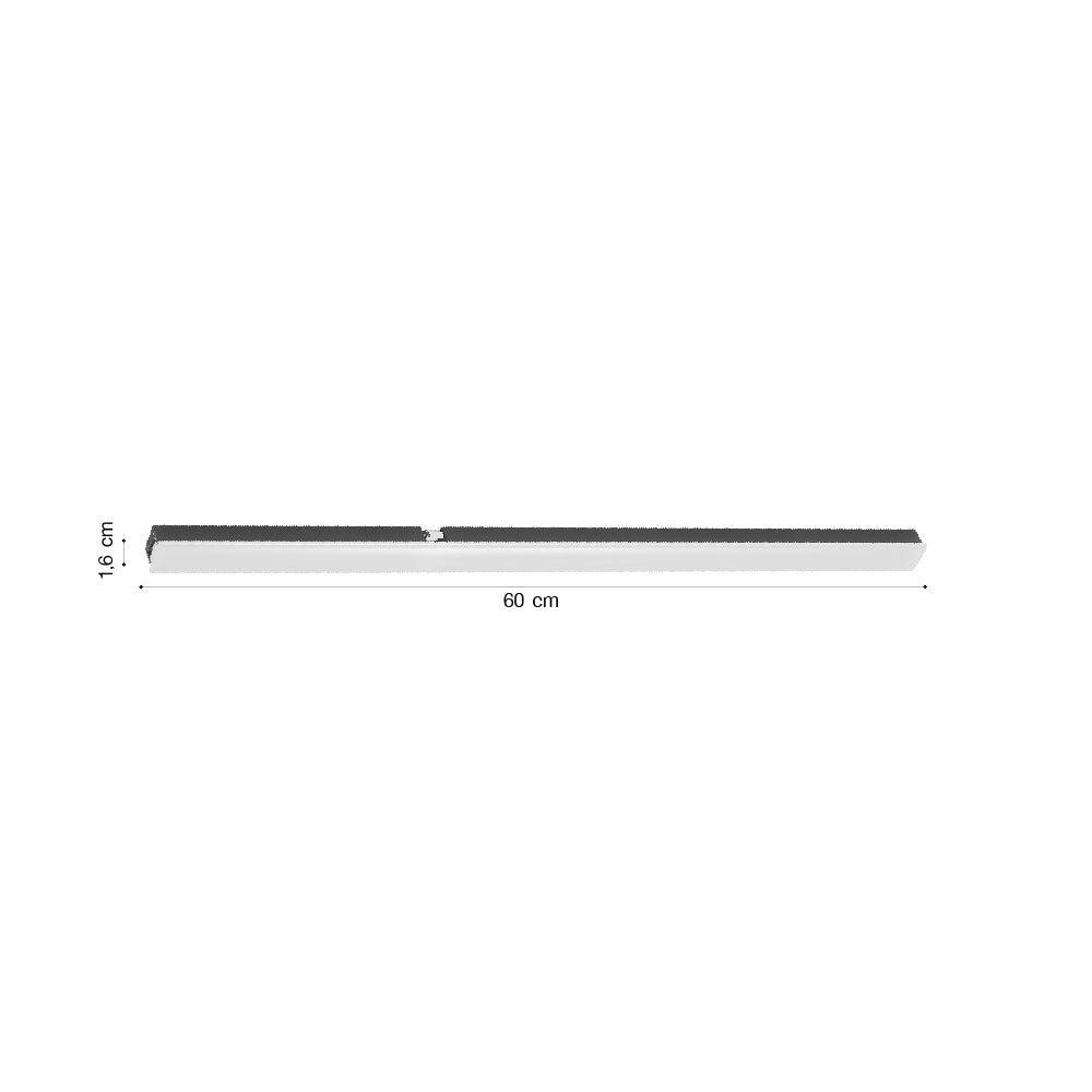 Inlight Γραμμικό φωτιστικό LED 12W 3000K για μαγνητική Mini ράγα σε μαύρη απόχρωση D:60cmx1,6cm (TMM0051-Black)
