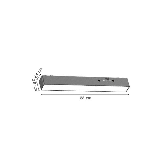Inlight Γραμμικό φωτιστικό LED 7W 3CCT για Ultra Thin ράγα σε μαύρη απόχρωση D:23X2,6X2,4cm (TMU0040-Black)