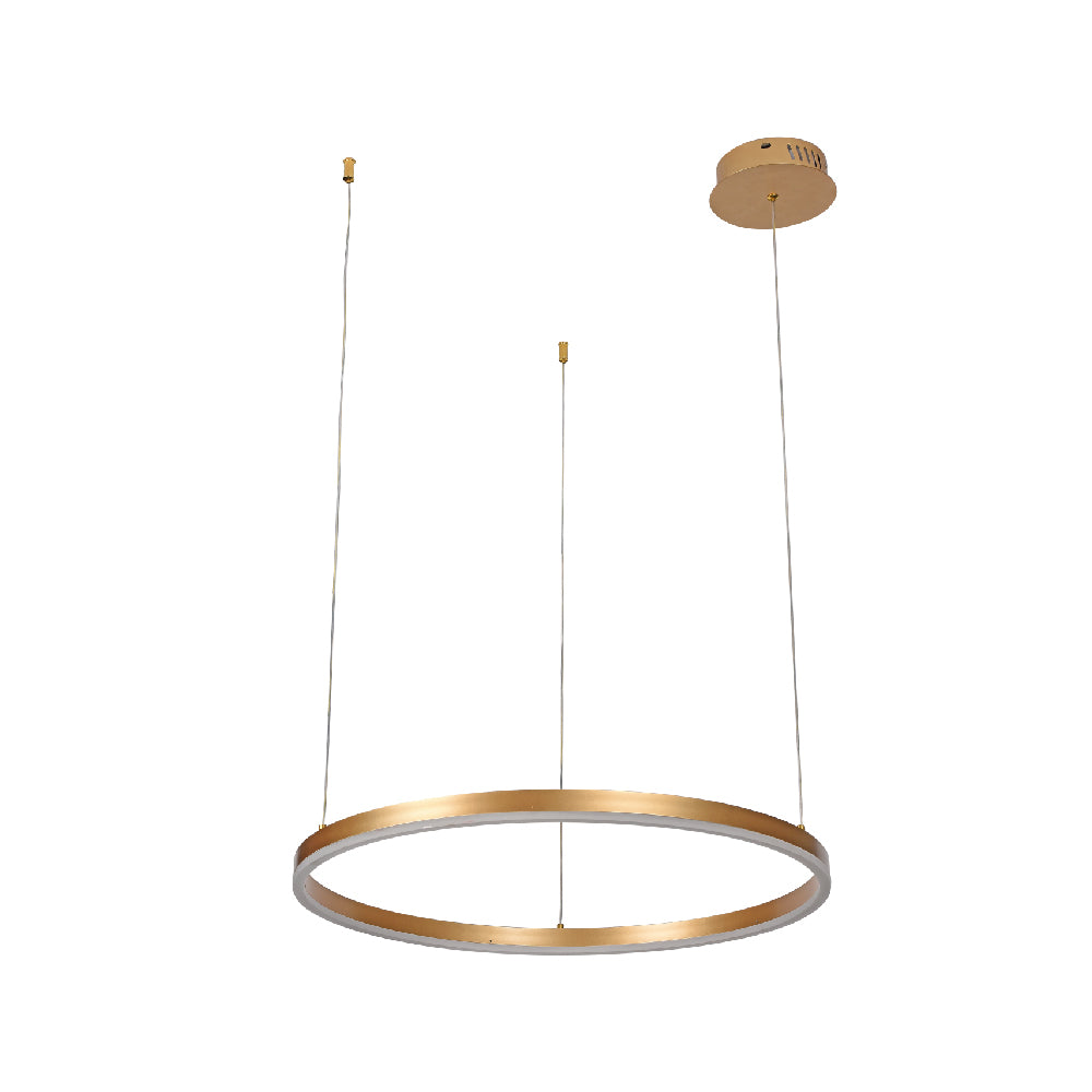 Inlight Κρεμαστό φωτιστικό LED 36W 3CCT (by switch on base) D:80cm (6095-AB-Golden)