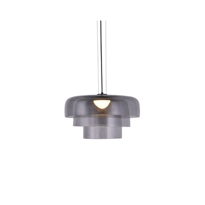 Inlight Κρεμαστό Φωτιστικό LED 12W 3000Κ απο φιμέ γυαλί D:42x23cm (4068-Smoky)