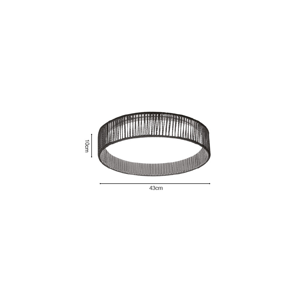 Inlight Πλαφονιέρα οροφής LED 36W 3CCT (by switch on base) από σχοινί και ακρυλικό D:43cm (42039-B)