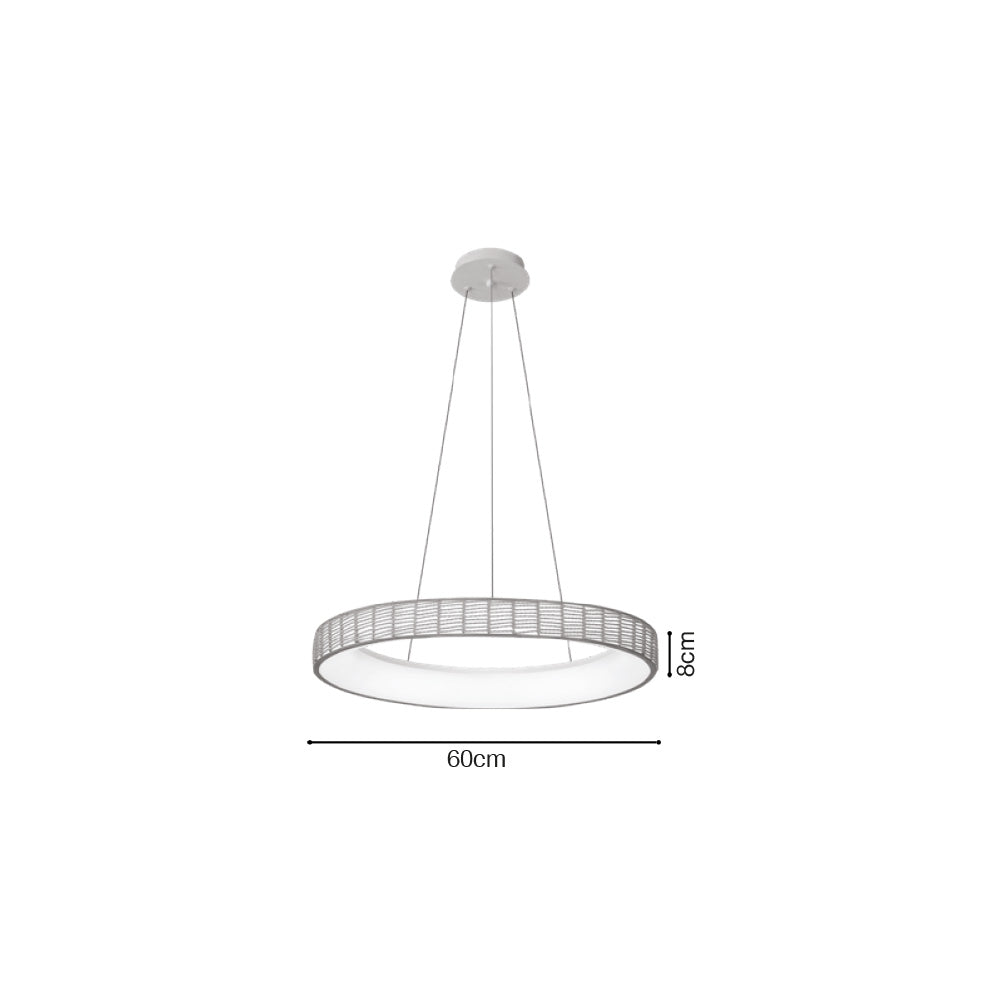 Inlight Κρεμαστό Φωτιστικό LED από σχοινί 3CCT, 32W D:60x8cm (42041)