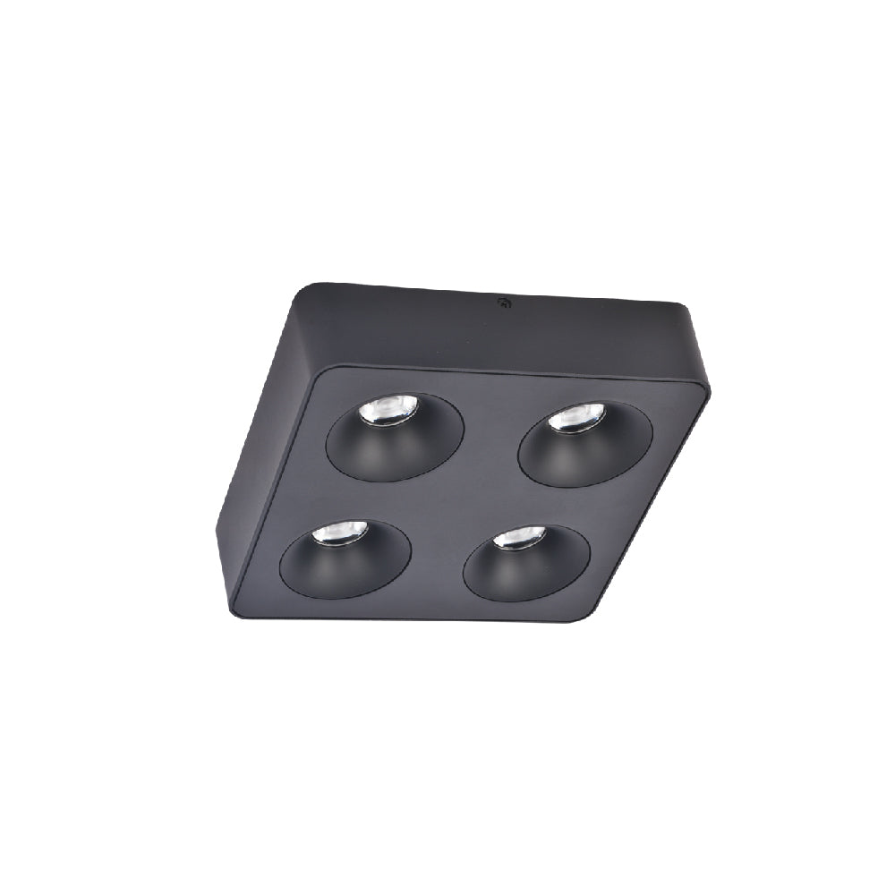 Inlight Downlight Mounted σποτ 4*8W 3CCT σε μαύρη απόχρωση (X00290B)