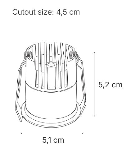 Inlight Downlight σποτ 9W 3CCT σε λευκή απόχρωση D: 5.1x5.2cm (X00370W)