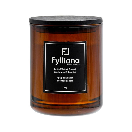 ΑΡΩΜΑΤΙΚΟ ΚΕΡΙ Fylliana FL6478 "ΣΑΝΔΑΛΟΞΥΛΟ & ΓΙΑΣΕΜΙ" ΣΕ ΓΥΑΛΙΝΟ ΒΑΖΑΚΙ 105gr ΚΑΙ ΣΥΣΚΕΥΑΣΙΑ ΔΩΡΟΥ 