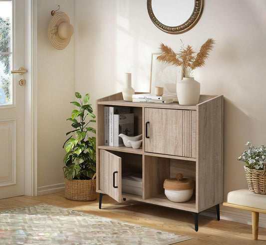 ΒΙΒΛΙΟΘΗΚΗ-ΡΑΦΙΕΡΑ Fylliana Board SONOMA ΧΡΩΜΑ 80x30x80εκ