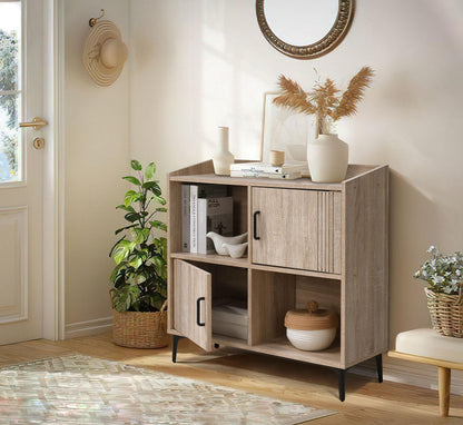 ΒΙΒΛΙΟΘΗΚΗ-ΡΑΦΙΕΡΑ Fylliana Board SONOMA ΧΡΩΜΑ 80x30x80εκ