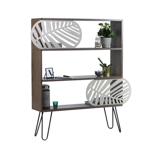 ΒΙΒΛΙΟΘΗΚΗ-ΡΑΦΙΕΡΑ Fylliana "Elmira" ΚΑΡΥΔΙ-ΜΑΥΡΟ 117x25x94εκ