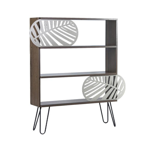 ΒΙΒΛΙΟΘΗΚΗ-ΡΑΦΙΕΡΑ Fylliana "Elmira" ΚΑΡΥΔΙ-ΜΑΥΡΟ 117x25x94εκ