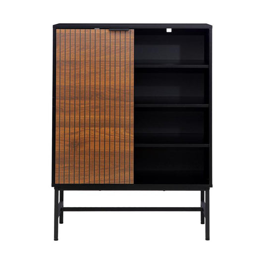 ΒΙΒΛΙΟΘΗΚΗ-ΡΑΦΙΕΡΑ ΜΕ 4 ΡΑΦΙΑ KAI 1 ΝΤΟΥΛΑΠΙ Fylliana FL2405 ΜΑΥΡΟ-ΚΑΦΕ ΧΡΩΜΑ 80x40x110εκ