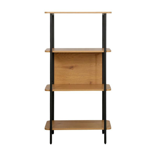 ΒΙΒΛΙΟΘΗΚΗ-ΡΑΦΙΕΡΑ ΜΕΤΑΛΛΙΚΗ Fylliana FL2504 BLACK OAK ΧΡΩΜΑ 60x36x122εκ