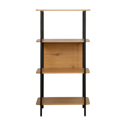 ΒΙΒΛΙΟΘΗΚΗ-ΡΑΦΙΕΡΑ ΜΕΤΑΛΛΙΚΗ Fylliana FL2504 BLACK OAK ΧΡΩΜΑ 60x36x122εκ