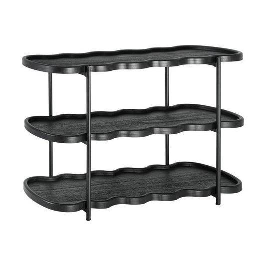 ΤΡΙΩΡΟΦΗ ΒΟΗΘΗΤΙΚΗ ΟΒΑΛ ΡΑΦΙΕΡΑ MDF ΜΕ ΜΕΤΑΛΛΙΚΑ ΠΟΔΙΑ Fylliana FL03392 ΜΑΥΡΟ ΧΡΩΜΑ 120x40x80εκ