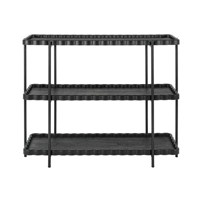 ΤΡΙΩΡΟΦΗ ΒΟΗΘΗΤΙΚΗ ΡΑΦΙΕΡΑ MDF ΜΕ ΜΕΤΑΛΛΙΚΑ ΠΟΔΙΑ Fylliana FL03250 ΜΑΥΡΟ ΧΡΩΜΑ 122x42x96εκ