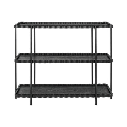 ΤΡΙΩΡΟΦΗ ΒΟΗΘΗΤΙΚΗ ΡΑΦΙΕΡΑ MDF ΜΕ ΜΕΤΑΛΛΙΚΑ ΠΟΔΙΑ Fylliana FL03250 ΜΑΥΡΟ ΧΡΩΜΑ 122x42x96εκ