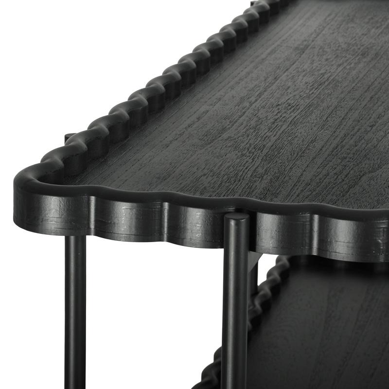 ΤΡΙΩΡΟΦΗ ΒΟΗΘΗΤΙΚΗ ΡΑΦΙΕΡΑ MDF ΜΕ ΜΕΤΑΛΛΙΚΑ ΠΟΔΙΑ Fylliana FL03250 ΜΑΥΡΟ ΧΡΩΜΑ 122x42x96εκ