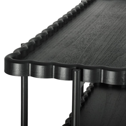 ΤΡΙΩΡΟΦΗ ΒΟΗΘΗΤΙΚΗ ΡΑΦΙΕΡΑ MDF ΜΕ ΜΕΤΑΛΛΙΚΑ ΠΟΔΙΑ Fylliana FL03250 ΜΑΥΡΟ ΧΡΩΜΑ 122x42x96εκ