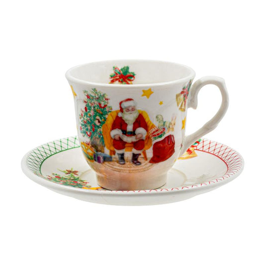 ΧΡΙΣΤΟΥΓΕΝΝΙΑΤΙΚΟ ΚΕΡΑΜΙΚO ΣΕΤ ΚΑΦΕ 6 ΤΕΜ ΣΕ ΚΟΥΤΙ Fylliana FL90808 6x6εκ