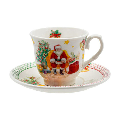 ΧΡΙΣΤΟΥΓΕΝΝΙΑΤΙΚΟ ΚΕΡΑΜΙΚO ΣΕΤ ΚΑΦΕ 6 ΤΕΜ ΣΕ ΚΟΥΤΙ Fylliana FL90808 6x6εκ