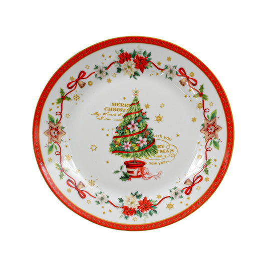 ΧΡΙΣΤΟΥΓΕΝΝΙΑΤΙΚΟ ΚΕΡΑΜΙΚΟ ΣΕΤ ΠΑΣΤΑΣ 6 ΤΕΜ ΣΕ ΚΟΥΤΙ Fylliana FL669017 ΛΕΥΚΟ-ΚΟΚΚΙΝΟ 19εκ