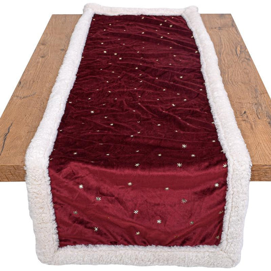 ΔΙΑΚΟΣΜΗΤΙΚΗ ΧΡΙΣΤΟΥΓΕΝΝΙΑΤΙΚΗ ΤΡΑΒΕΡΣΑ Fylliana FL1986 ΜΩΒ-ΛΕΥΚΟ-ΧΡΥΣΟ 40x140εκ