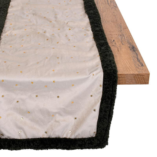 ΔΙΑΚΟΣΜΗΤΙΚΗ ΧΡΙΣΤΟΥΓΕΝΝΙΑΤΙΚΗ ΤΡΑΒΕΡΣΑ Fylliana FL1986 ΜΠΕΖ-ΠΡΑΣΙΝΟ-ΧΡΥΣΟ 40x140εκ