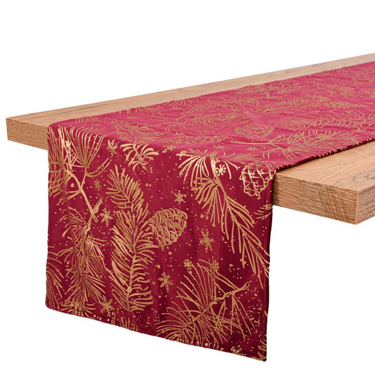 ΔΙΑΚΟΣΜΗΤΙΚΗ ΧΡΙΣΤΟΥΓΕΝΝΙΑΤΙΚΗ ΤΡΑΒΕΡΣΑ Fylliana FL286 ΚΟΚΚΙΝΟ ΜΕ ΧΡΥΣΟ 40x140εκ