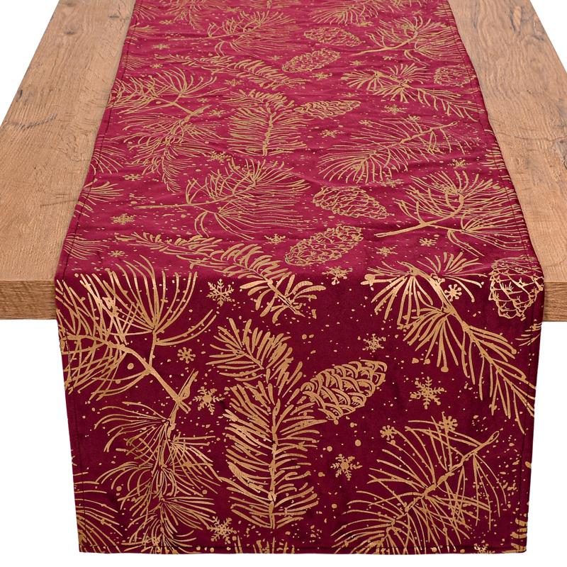 ΔΙΑΚΟΣΜΗΤΙΚΗ ΧΡΙΣΤΟΥΓΕΝΝΙΑΤΙΚΗ ΤΡΑΒΕΡΣΑ Fylliana FL286 ΚΟΚΚΙΝΟ ΜΕ ΧΡΥΣΟ 40x140εκ