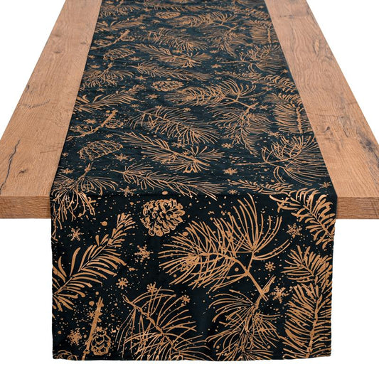 ΔΙΑΚΟΣΜΗΤΙΚΗ ΧΡΙΣΤΟΥΓΕΝΝΙΑΤΙΚΗ ΤΡΑΒΕΡΣΑ Fylliana FL286 ΜΠΛΕ ΜΕ ΧΡΥΣΟ 40x140εκ