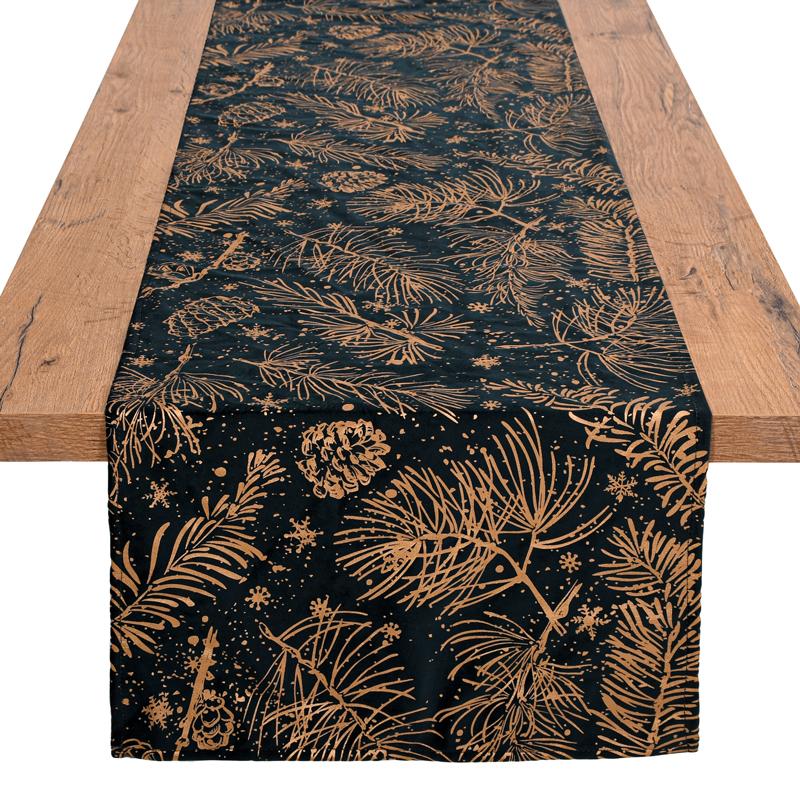 ΔΙΑΚΟΣΜΗΤΙΚΗ ΧΡΙΣΤΟΥΓΕΝΝΙΑΤΙΚΗ ΤΡΑΒΕΡΣΑ Fylliana FL286 ΜΠΛΕ ΜΕ ΧΡΥΣΟ 40x140εκ