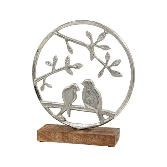 ΔΙΑΚΟΣΜΗΤΙΚΟ ΑΛΟΥΜΙΝΙΟΥ Fylliana Birds 3280 ΜΕ ΞΥΛΙΝΗ ΒΑΣΗ ΧΡΥΣΟ ΧΡΩΜΑ 25x5x23εκ