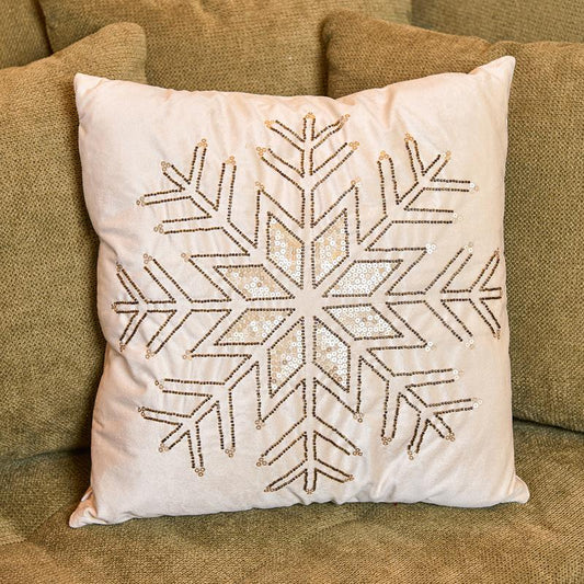 ΔΙΑΚΟΣΜΗΤΙΚΟ ΧΡΙΣΤΟΥΓΕΝΝΙΑΤΙΚΟ ΜΑΞΙΛΑΡΙ Fylliana FL414 ΜΠΕΖ ΜΕ ΧΡΥΣΟ 45x45x5εκ