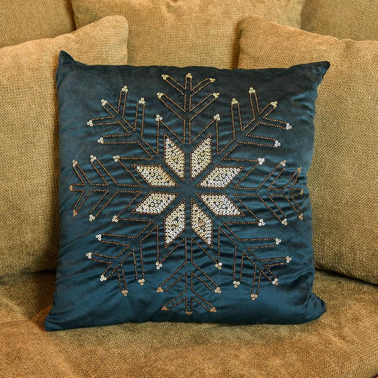 ΔΙΑΚΟΣΜΗΤΙΚΟ ΧΡΙΣΤΟΥΓΕΝΝΙΑΤΙΚΟ ΜΑΞΙΛΑΡΙ Fylliana FL414 ΜΠΛΕ ΜΕ ΧΡΥΣΟ 45x45x5εκ